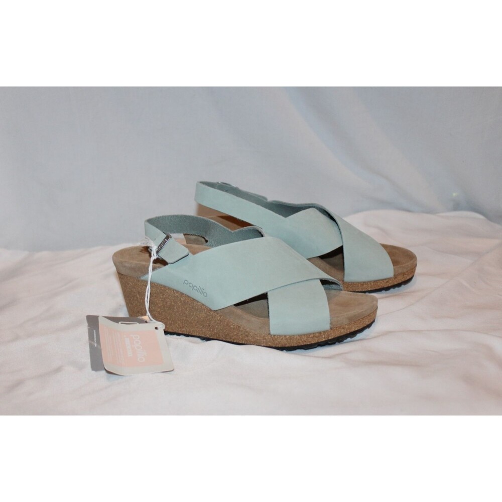 BIRKENSTOCK PAPILLIO SAMIRA NUBUCK LEATHER PURE SAGE GREEN EU 37 NARROW